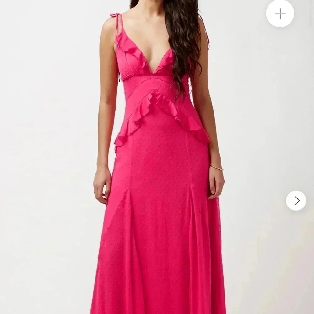 Buffalo Ruffled Corset Dress In Fuschia Nwt